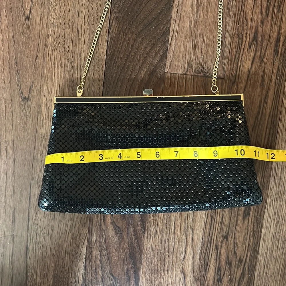 Whiting and Davis Black Metal Mesh Shoulder or Clutch Purse - Picture 8 of 12